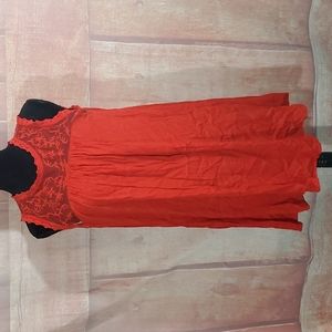 Blu Pepper Red Lace Sleeveless Dress